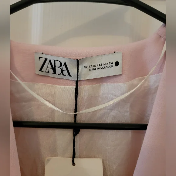 Zara Pink Draped Jacket Mini Dress NWT - Picture 9 of 11